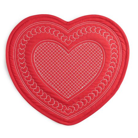 Celebrate Valentine's Day Together Quilted Heart Placemat
