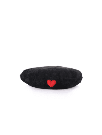 black beret with red heart