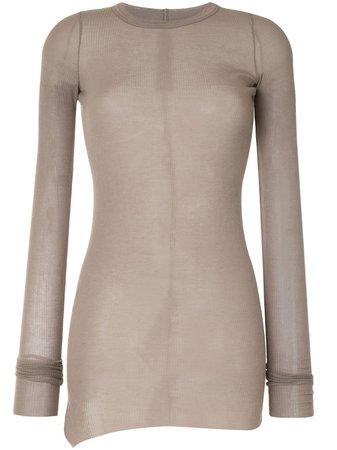 Brown Rick Owens fitted ribbed top - Farfetch
