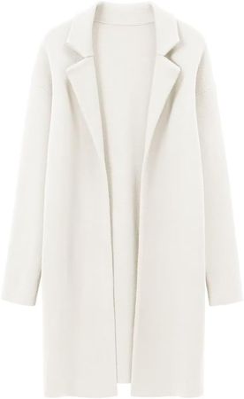 Amazon.com: ZOLUCKY Womens Coatigan Jackets Oversized Women's Long Cardigan Office Fall Coats for Women with Pockets Milk White,L : Clothing, Shoes & Jewelry