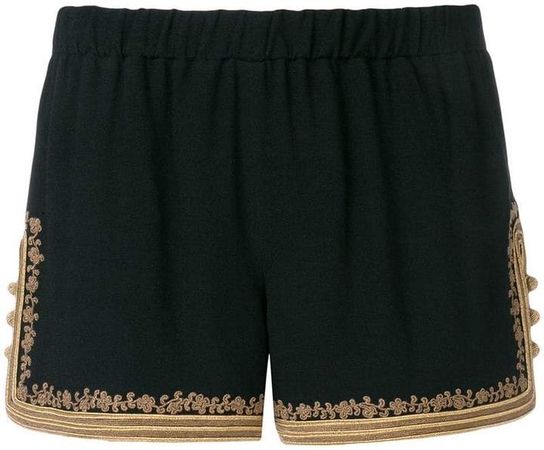 embroidered trim shorts