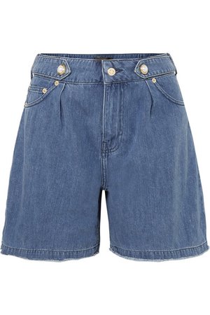 Mother of Pearl | Faux pearl-embellished frayed organic denim shorts | NET-A-PORTER.COM