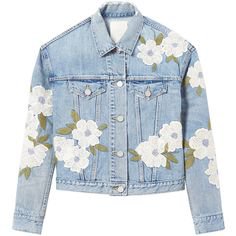 La Vie Denim Floral Embroidered Jacket