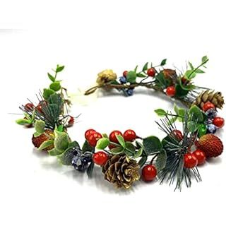 Amazon.com : Minkissy Christmas Flower Crown Flower Hairband Christmas Headband Floral Wreath Garland With Holly Berry Leaves Christmas Hair Accessories For Woman Girls : Beauty & Personal Care