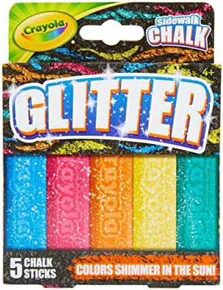 Amazon.com: Crayola Outdoor Chalk, Glitter Sidewalk Chalk, Summer Toys, 5 Count : Toys & Games
