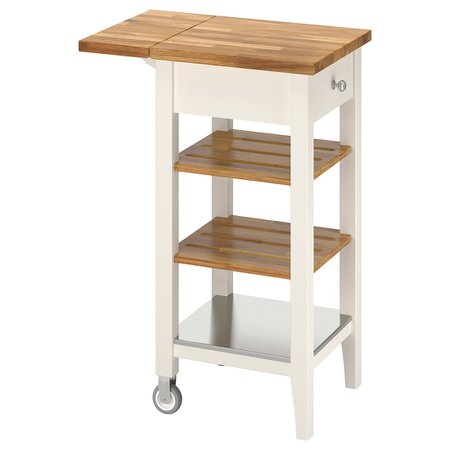 STENSTORP Kitchen cart - white, oak - IKEA