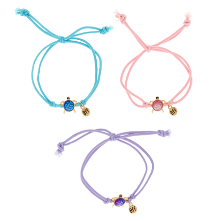 Claire's Pastel Turtle Stretch Friendship Bracelets - 3 Pack