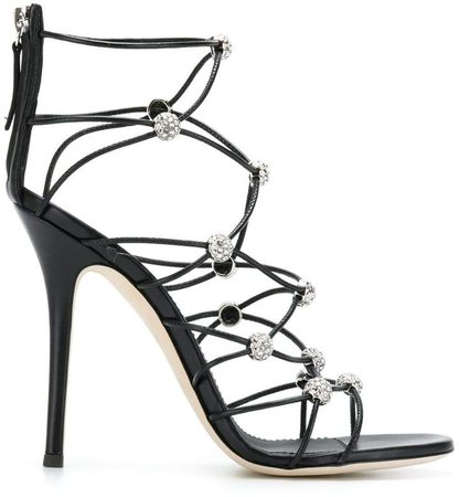 strappy crystal sandals