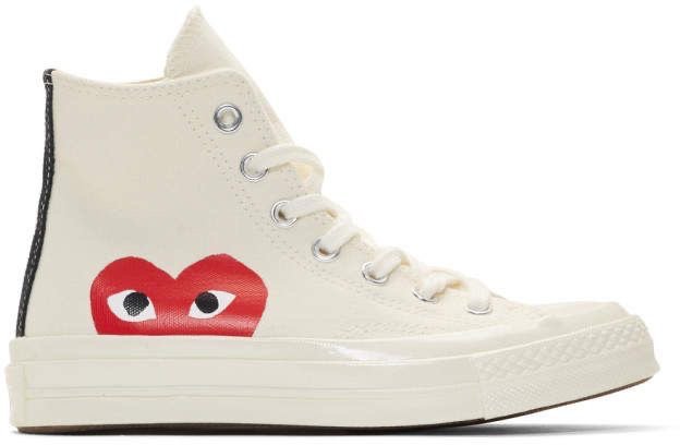 Comme des Garçons Off-White Converse Edition Half Heart Chuck 70 Hi Sneakers