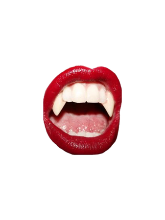fangs red lips vampires