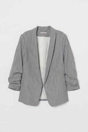 Shawl-collar Jacket - Gray melange - Ladies | H&M US