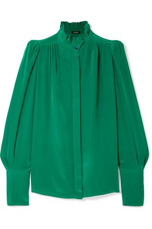 Isabel Marant | Lamia ruffle-trimmed silk blouse | NET-A-PORTER.COM