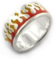 Amazon.com: Pyro Firefighter's Ring of Flames Sterling Silver Burning Fire Band(Sizes 4, 5, 6, 7, 8, 9, 10, 11, 12, 13, 14, 15): Jewelry