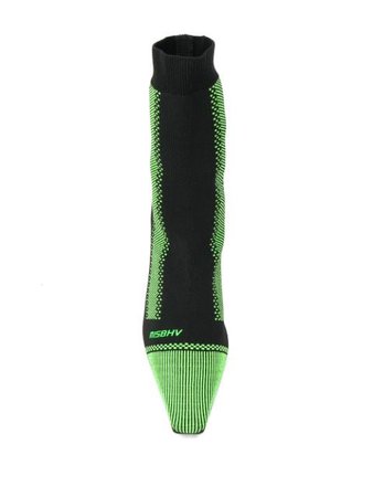 Black & green MISBHV curved-heel sock boots - Farfetch