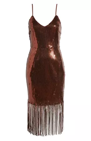 Lulus Anjou Sequin Fringe Cocktail Dress | Nordstrom