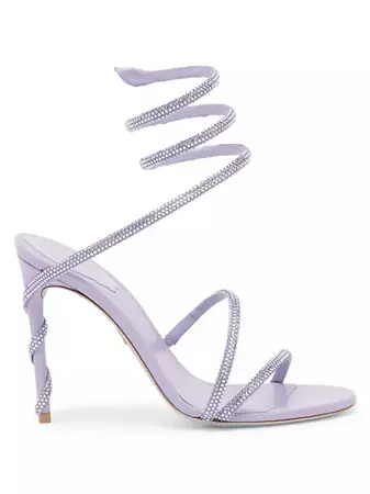 Rene Caovilla Margot Crystal-Embellished Satin Wrap Sandals