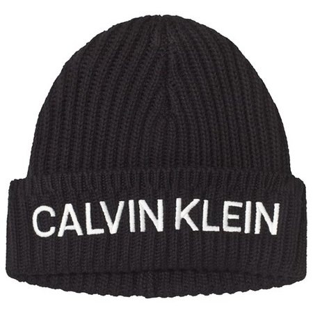 Calvin Klein Jeans Black Logo Beanie | AlexandAlexa