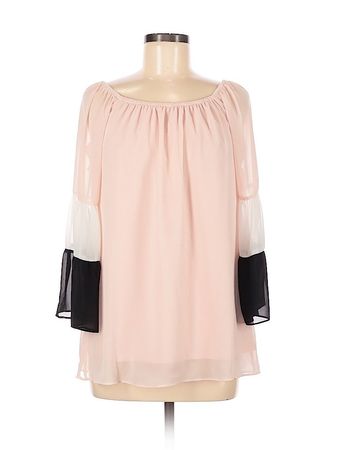 Coco Bianco Solid Pink Long Sleeve Blouse Size S - 81% off | thredUP