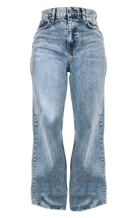 Shape Vintage Wash Denim Wide Leg Jeans | PrettyLittleThing USA