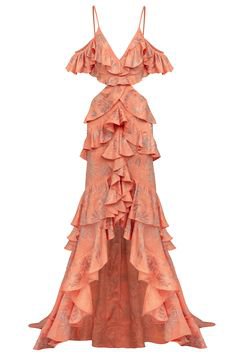 (15) Pinterest - Gorgeous ruffly coral dress | *Clothing*