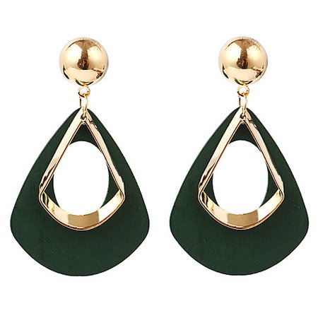 Women's Drop Earrings Jacket Earrings fan earrings Ladies Oversized Resin Earrings Jewelry Black / Wine / Dark Green For Party Gift 2019 - AU $7.68