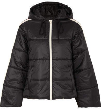 Hooded Quilted Shell Jacket - Black