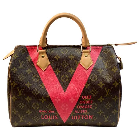 Iconic Louis Vuitton Speedy 30 Handbag Limited Edition Grenade V Monogram Canvas
