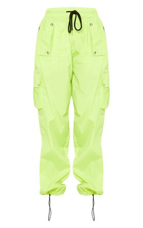 Lime Shell Multi Pocket Cargo Pants | PrettyLittleThing USA