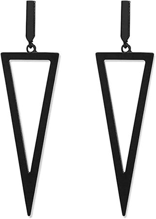 Amazon.com: Black Metal Triangle Dangle Drop Earrings For Women: Clothing, Shoes & Jewelry
