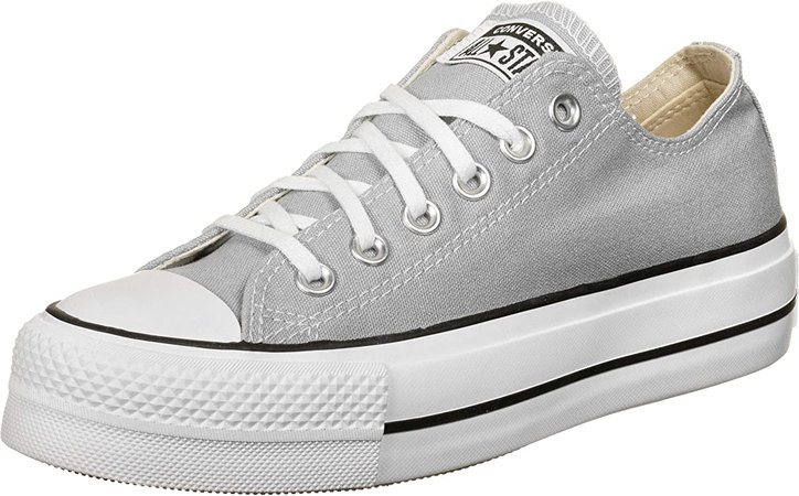 Amazon.com | Converse Unisex Chuck Taylor All Star Low Top Platform Sneaker - Silver | Fashion Sneakers