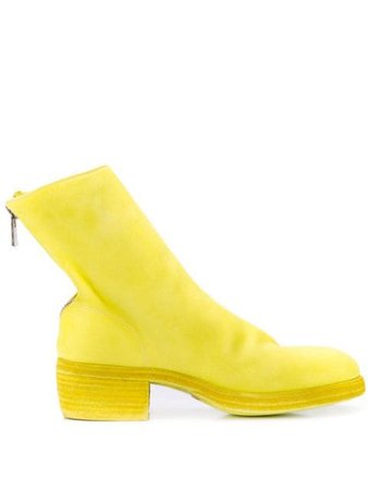 Guidi Block Heel Ankle Boots 796ZSOFTHORSEFGCO47T Yellow | Farfetch