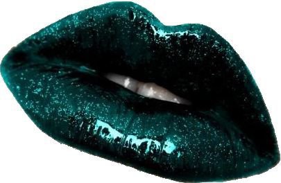 dark green teal lips