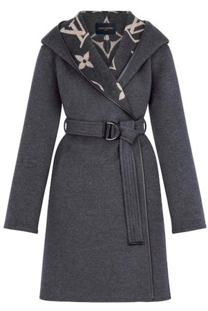 Louis Vuitton Hooded Wrap Coat With Belt