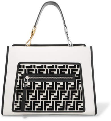 Runaway Flocked Leather Tote - White