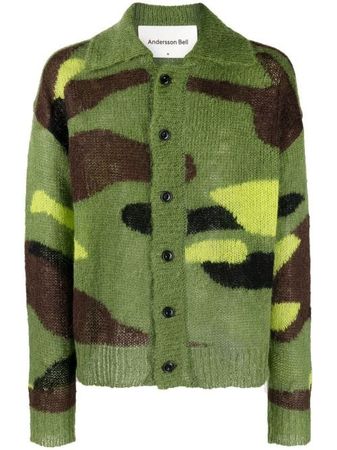 Andersson Bell camouflage-pattern Knitted Cardigan - Farfetch
