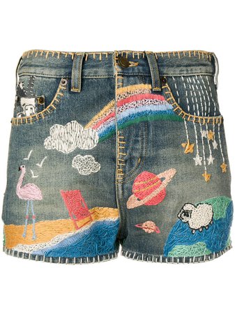 Saint Laurent embroidered shorts - FARFETCH