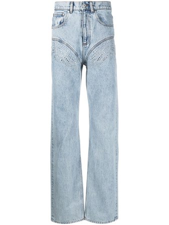 Y/Project Crystal Embellished Wide Leg Jeans - Farfetch