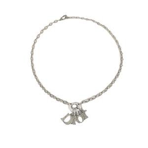Dior Silver Ring Rhinestone Logo Necklace – Treasures of NYC