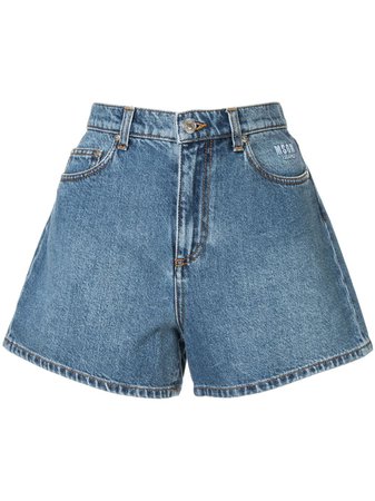 MSGM Short Jeans Com Estampa - Farfetch