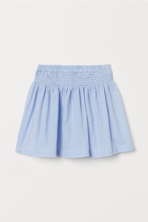 Cotton Skirt with Smocking - Blue/white striped - Kids | H&M US