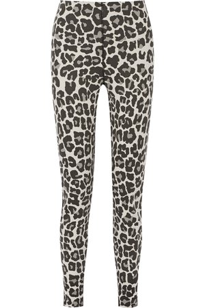 Bottega Veneta Leopard-Print Stretch Cotton-Blend Jersey Tapered Pants | ModeSens