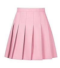 Amazon.com: Pleated Skirts for Women High Waisted Tennis Outfits with Shorts Women's Pink Plaid Cheer Dress Size L : Clothing, Shoes & Jewelry