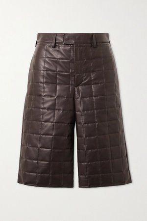 Brown Quilted leather shorts | Bottega Veneta | NET-A-PORTER