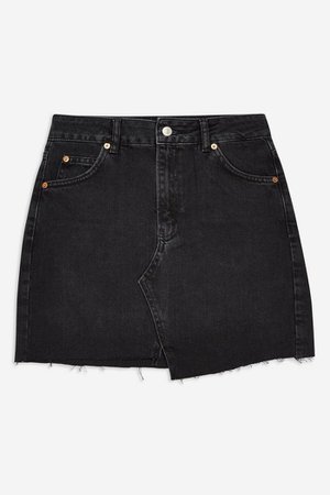 PETITE Asymmetric Hem Denim Skirt | Topshop
