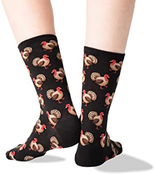 HOTSOX Womens Turkey Socks 1 Pair, Black, Womens 9-11 at Amazon Women’s Clothing store