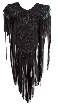 Black Feather Vest