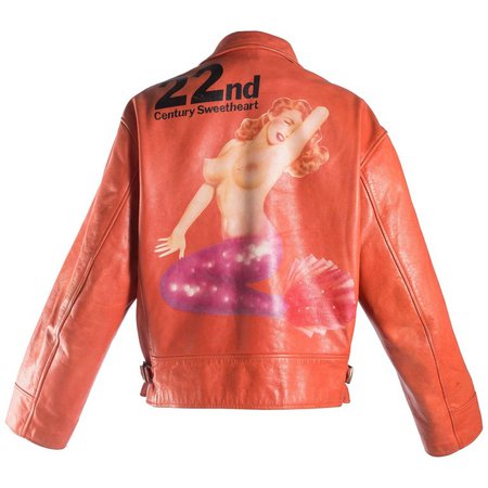 Holy Grails sur Instagram : @yohjiyamamotoofficial Fall Winter 1991 Orange Leather Jacket with Marilyn Monroe painted on the back, from Yohji and Comme Des Garçons’…