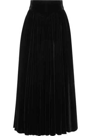 Alaïa | Pleated velvet maxi skirt | NET-A-PORTER.COM