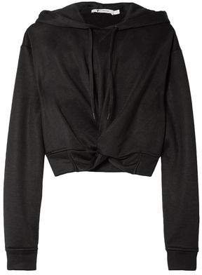 Cropped Twist-front French Terry Hoodie