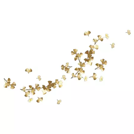 Ginkgo Wall Sculpture in Pure Gold For Sale at 1stDibs